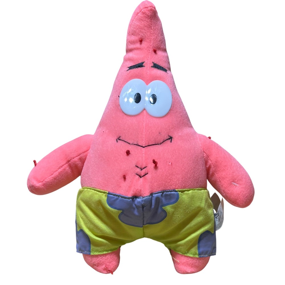 Vintage 2002 Nanco Patrick Star Plush Nickelodeon 12.5" Pink Kidcore Aesthetic